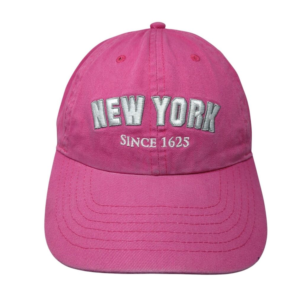 New York Since 1625 Slideback Hat Pink One Size Embroidered Newhattan